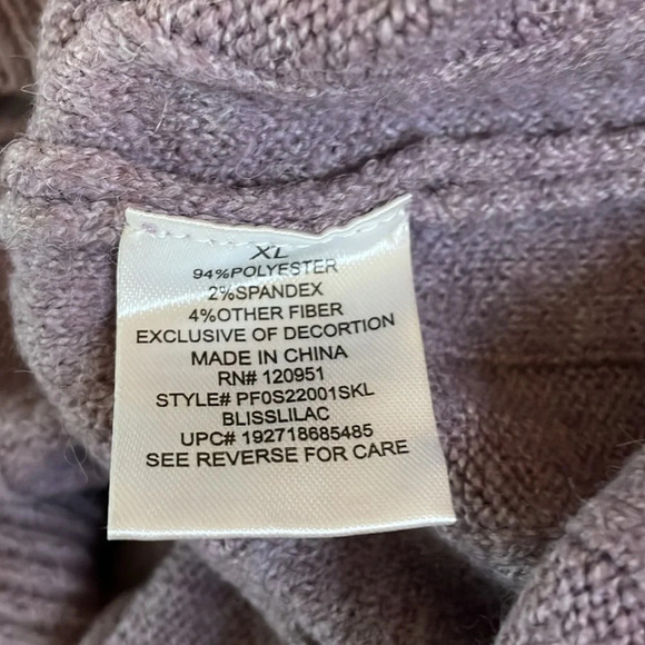Pink Republic women’s sweater XL crewneck purple lavender lace design back NWT - Picture 8 of 9